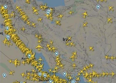 رشد پرواز های عبوری از آسمان ایران